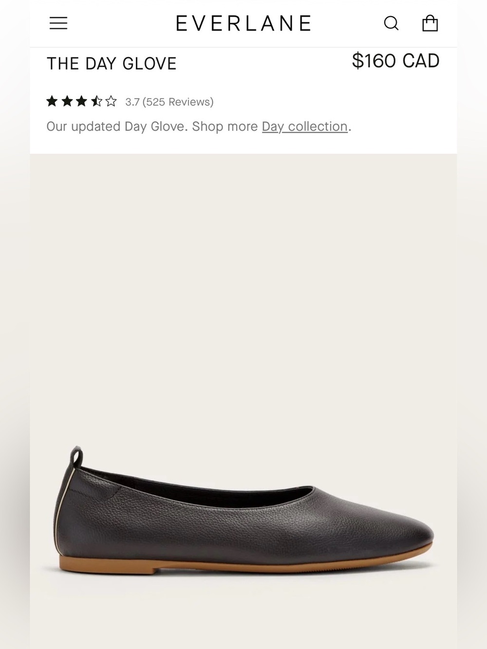Everlane The Day Glove Black Leather Flats